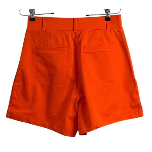 Betabrand Women's 90s Pleated Trouser Short Orange Size S NWT - Picture 2 of 7